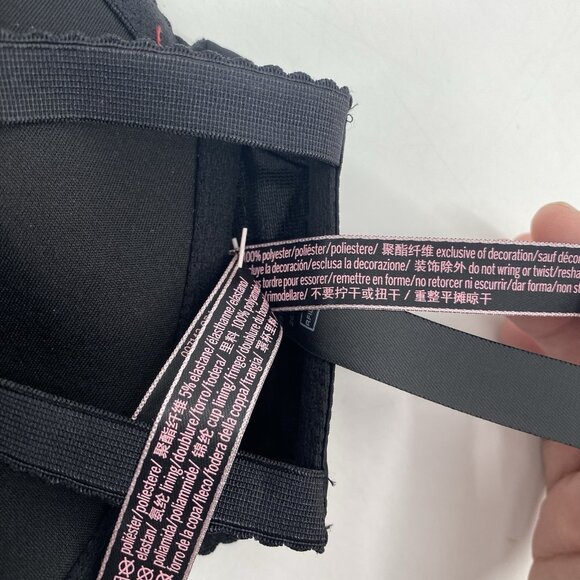 Victoria's Secret Size M-DD VERY SEXY Fringe Open Quarter Cup Shine Strap Bra - Picture 12 of 12